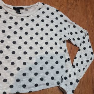 Forever21 polka dot crop sweater